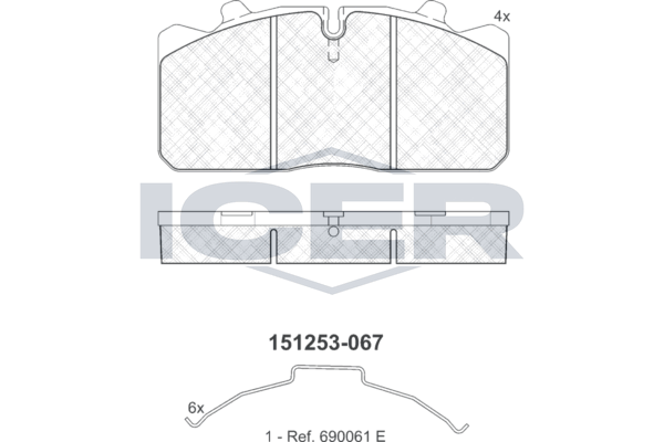 Гальмівні колодки дискові ICER 151253067 - zapix