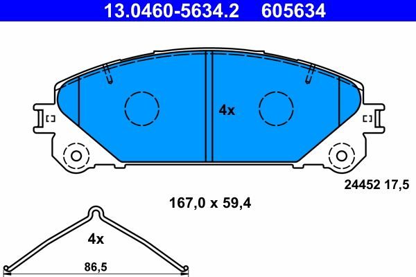 Гальмівні колодки дискові ATE 13046056342 - zapix