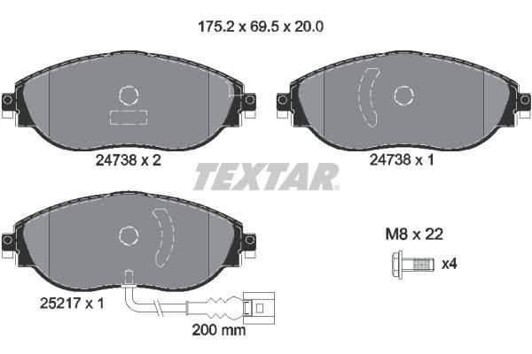 Тормозные колодки дисковые TEXTAR 2473801