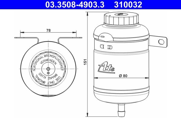 Бак гальмівної рідини ATE 03350849033 - zapix