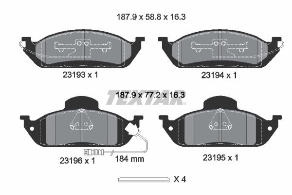 Гальмівні колодки дискові TEXTAR 2319303 - zapix