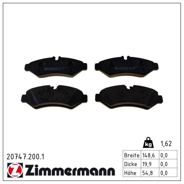 Гальмівні колодки дискові ZIMMERMANN 207472001 - zapix