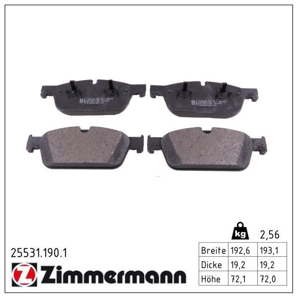 Гальмівні колодки дискові ZIMMERMANN 255311901 - zapix