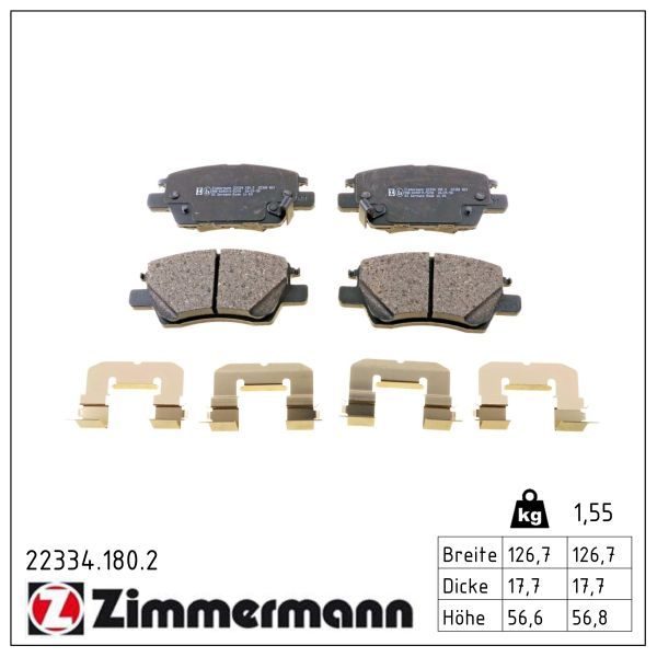Гальмівні колодки дискові ZIMMERMANN 223341802 - zapix