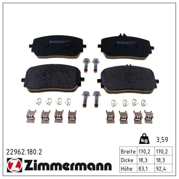 Гальмівні колодки дискові ZIMMERMANN 229621802 - zapix