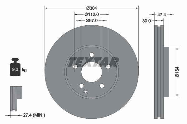 Гальмівний диск TEXTAR 92152105 - zapix