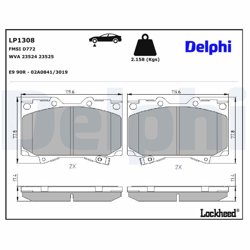 Гальмівні колодки дискові DELPHI LP1308 - zapix