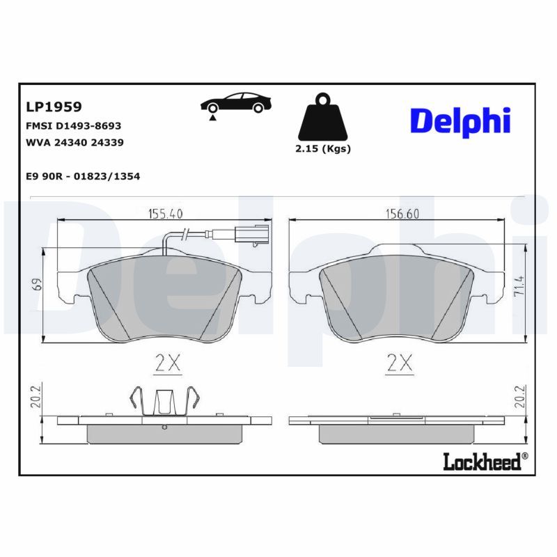 Гальмівні колодки дискові DELPHI LP1959 - zapix