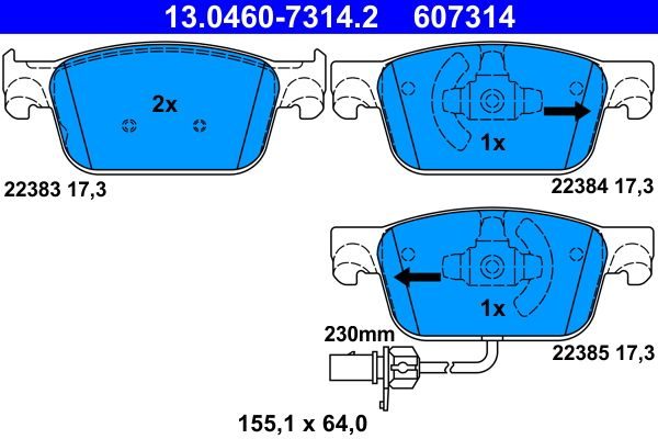 Гальмівні колодки дискові ATE 13046073142 - zapix