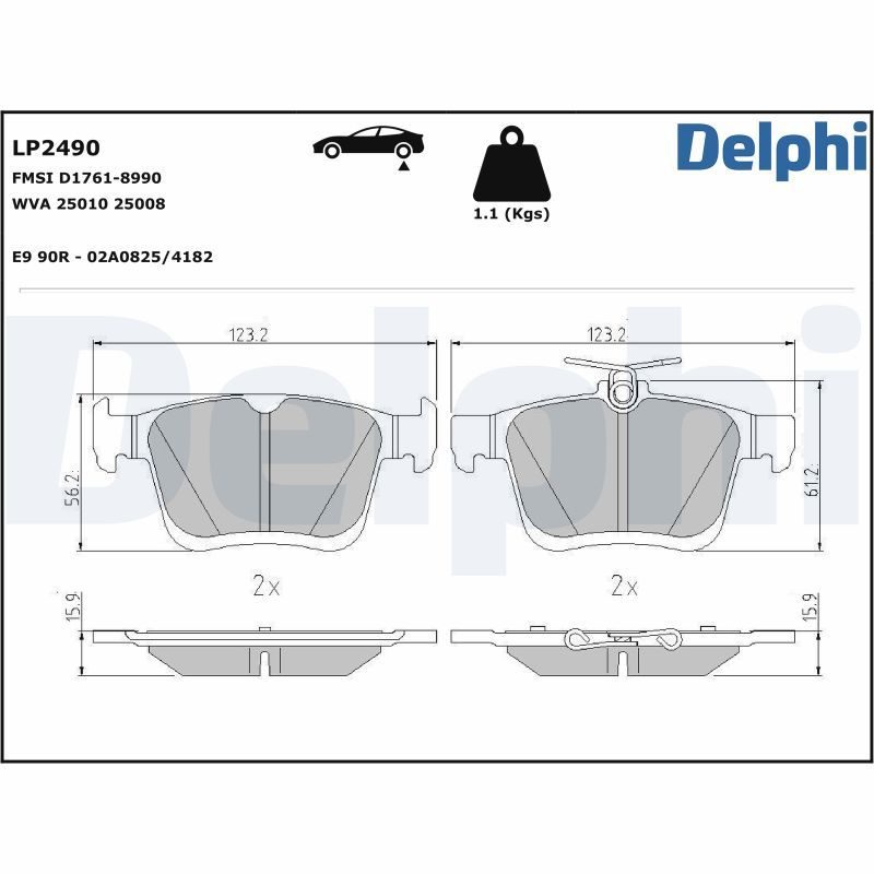 Тормозные колодки дисковые DELPHI LP2490