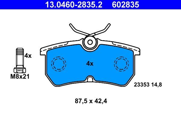 Гальмівні колодки дискові ATE 13046028352 - zapix
