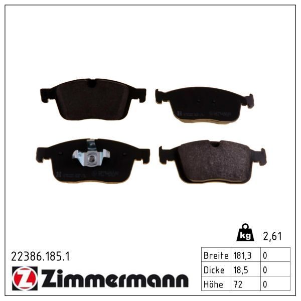 Гальмівні колодки дискові ZIMMERMANN 223861851 - zapix