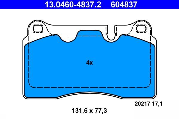 Гальмівні колодки дискові ATE 13046048372 - zapix