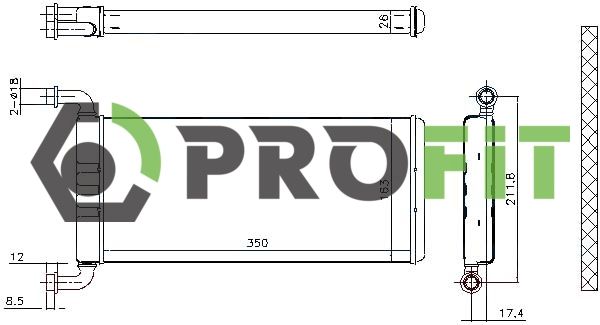 Радіатор пічки PROFIT 17600307 - zapix