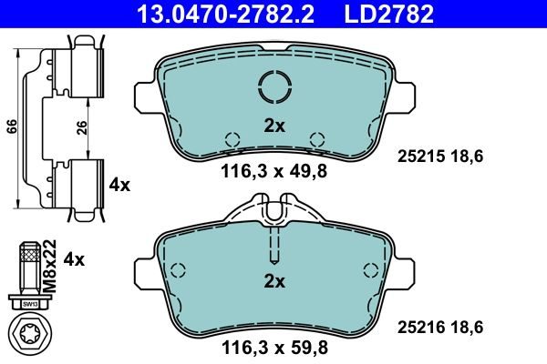 Гальмівні колодки дискові ATE 13047027822 - zapix