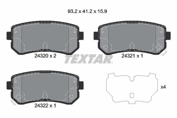 Гальмівні колодки дискові TEXTAR 2432001 - zapix