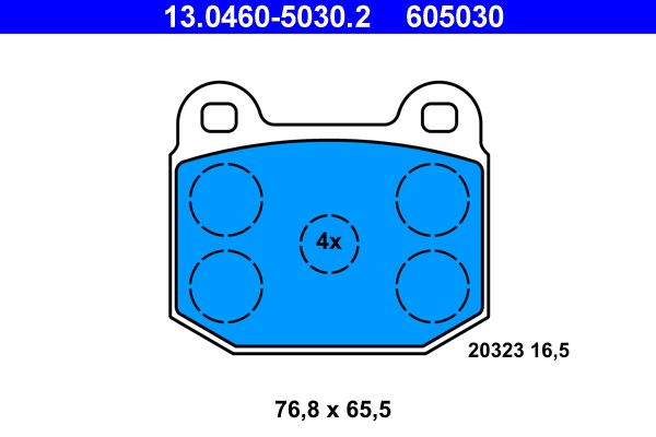 Гальмівні колодки дискові ATE 13046050302 - zapix