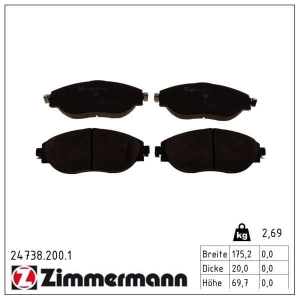 Гальмівні колодки дискові ZIMMERMANN 247382001 - zapix