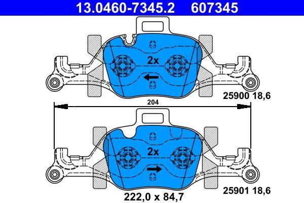 Гальмівні колодки дискові ATE 13046073452 - zapix
