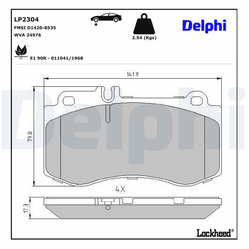 Гальмівні колодки дискові DELPHI LP2304 - zapix