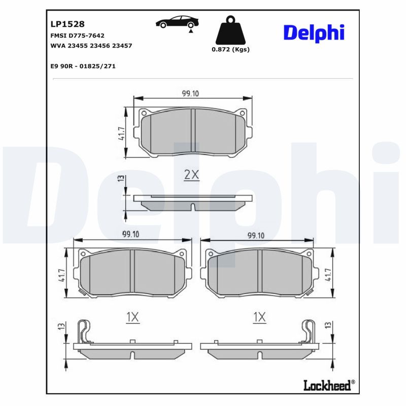 Гальмівні колодки дискові DELPHI LP1528 - zapix