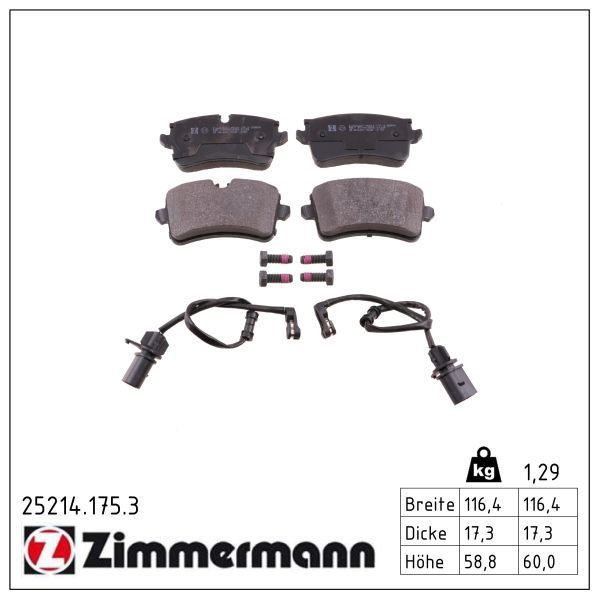 Гальмівні колодки дискові ZIMMERMANN 252141753 - zapix