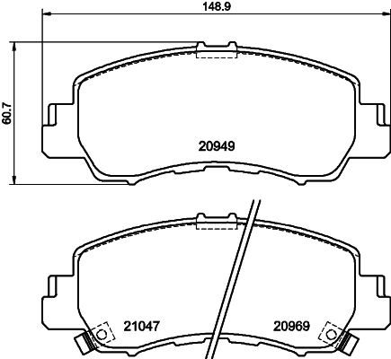 Гальмівні колодки дискові HELLA 8DB355040521 - zapix