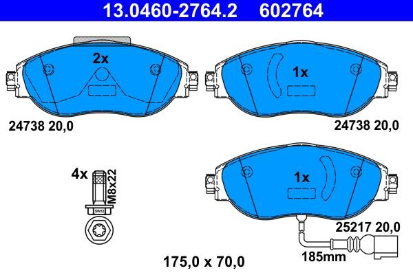 Гальмівні колодки дискові ATE 13046027642 - zapix