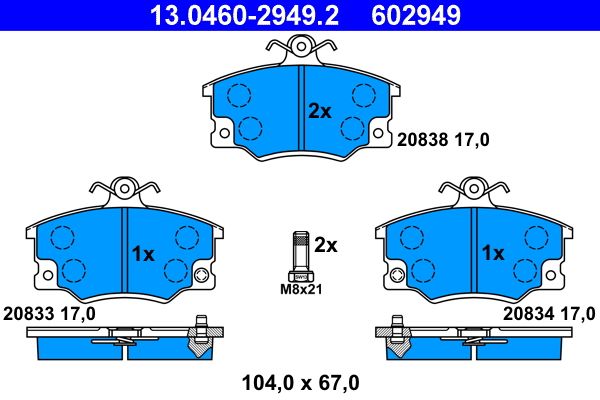 Гальмівні колодки дискові ATE 13046029492 - zapix