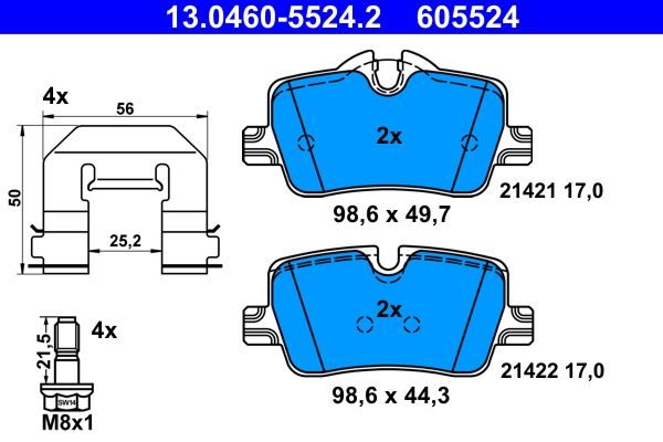 Гальмівні колодки дискові ATE 13046055242 - zapix