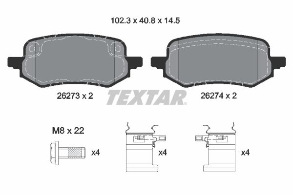 Гальмівні колодки дискові TEXTAR 2627301 - zapix
