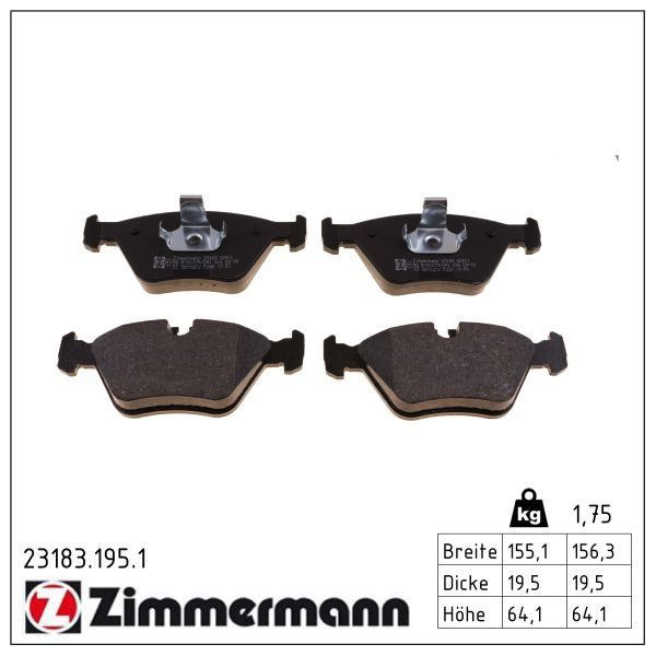 Гальмівні колодки дискові ZIMMERMANN 231831951 - zapix