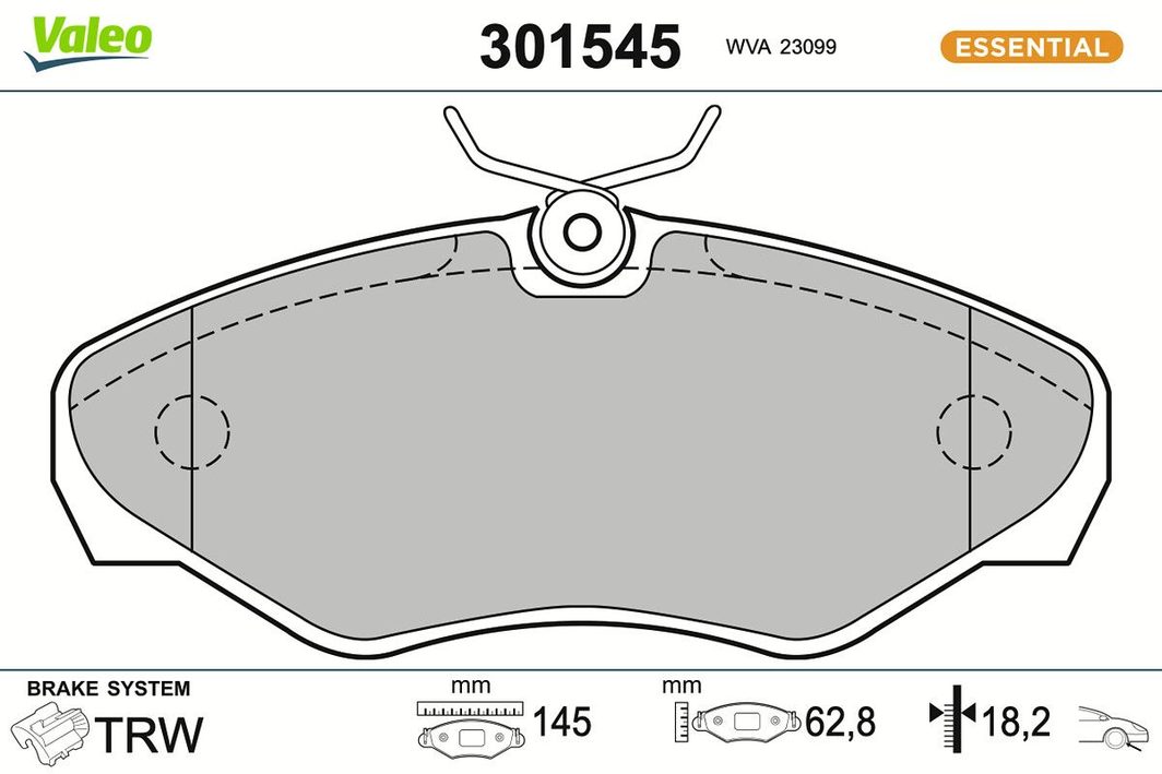 Гальмівні колодки дискові VALEO 301545 - zapix