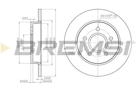 Гальмівний диск BREMSI CD7226S