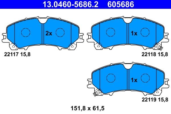 Гальмівні колодки дискові ATE 13046056862 - zapix