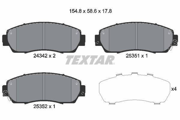 Гальмівні колодки дискові TEXTAR 2434201