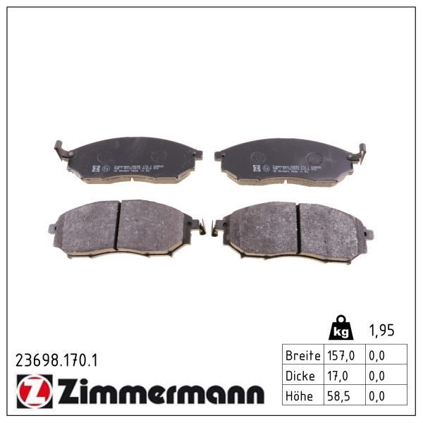 Гальмівні колодки дискові ZIMMERMANN 236981701 - zapix