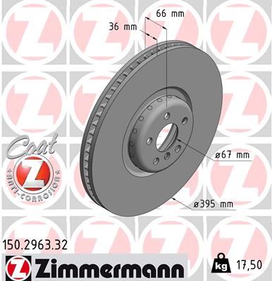 Гальмівний диск ZIMMERMANN 150296332 - zapix