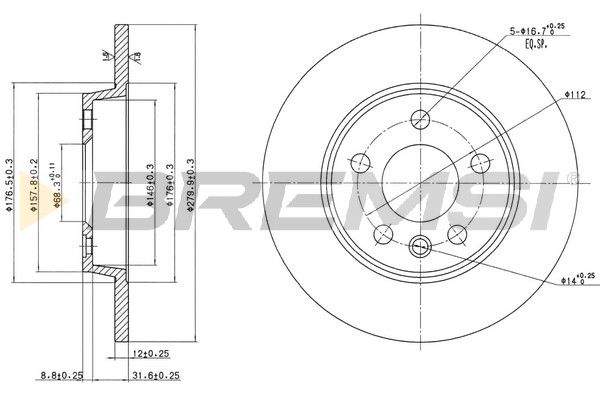 Тормозной диск BREMSI CD7012S