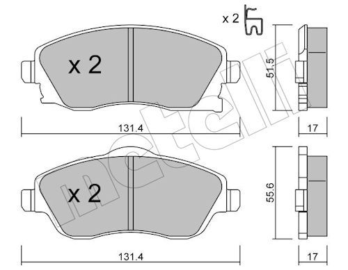 Гальмівні колодки дискові METELLI 2203400 - zapix
