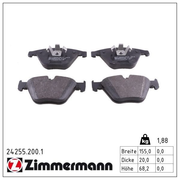 Гальмівні колодки дискові ZIMMERMANN 242552001 - zapix
