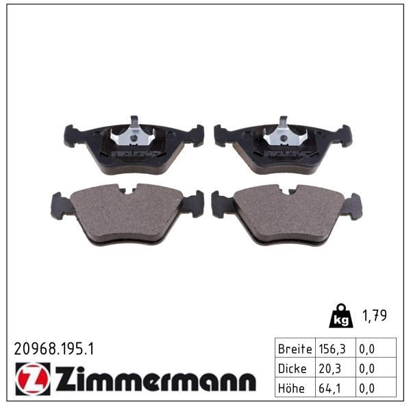 Гальмівні колодки дискові ZIMMERMANN 209681951 - zapix