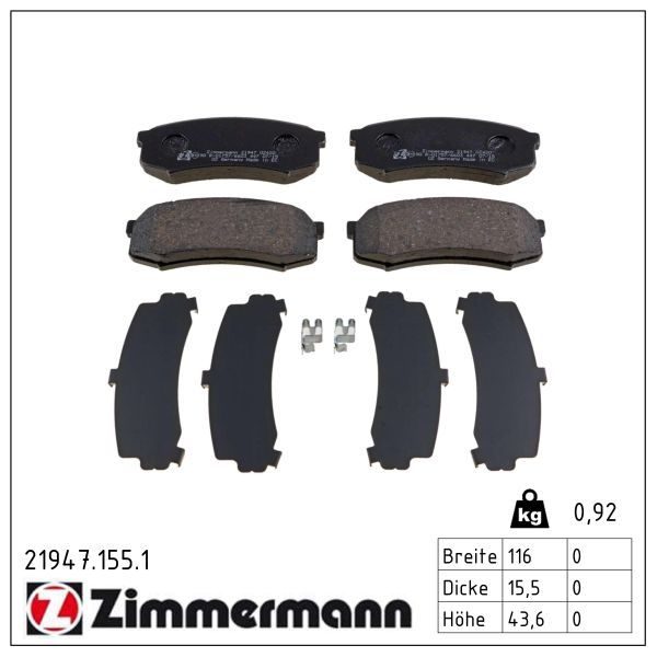 Гальмівні колодки дискові ZIMMERMANN 219471551 - zapix