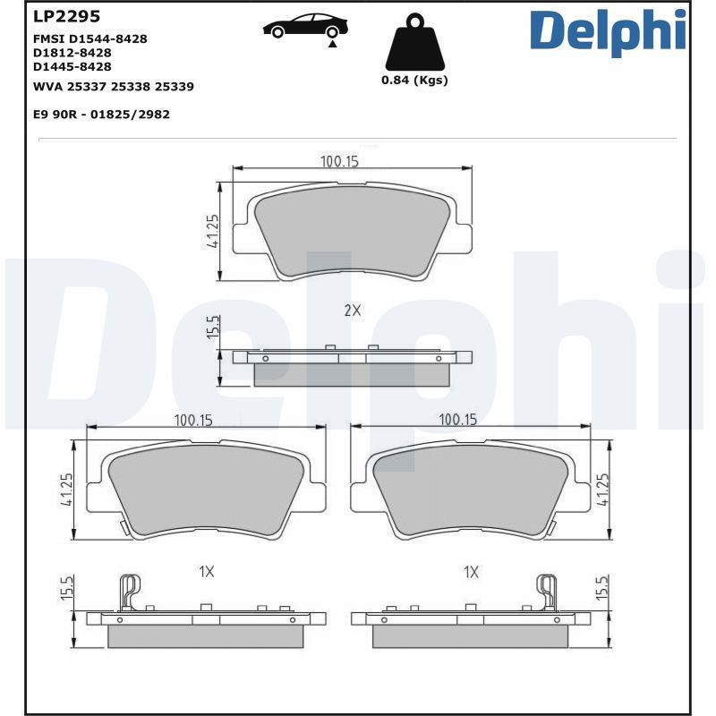 Гальмівні колодки дискові DELPHI LP2295