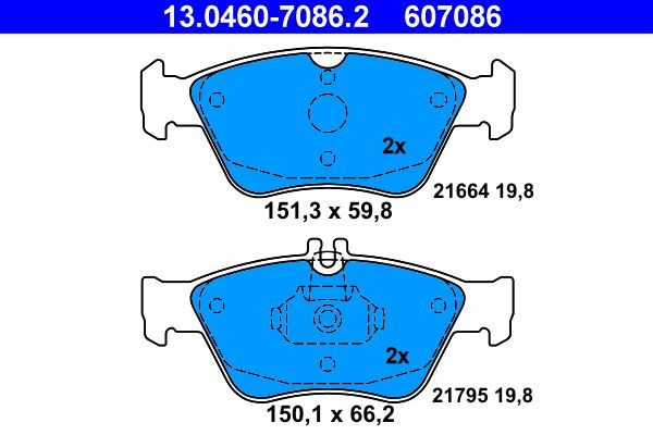 Гальмівні колодки дискові ATE 13046070862 - zapix