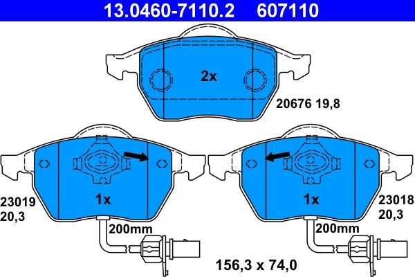 Гальмівні колодки дискові ATE 13046071102 - zapix