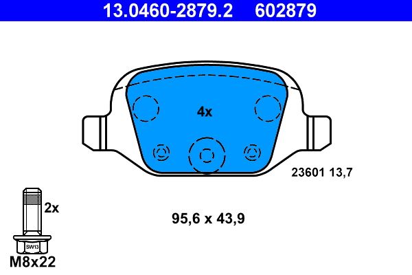 Гальмівні колодки дискові ATE 13046028792 - zapix