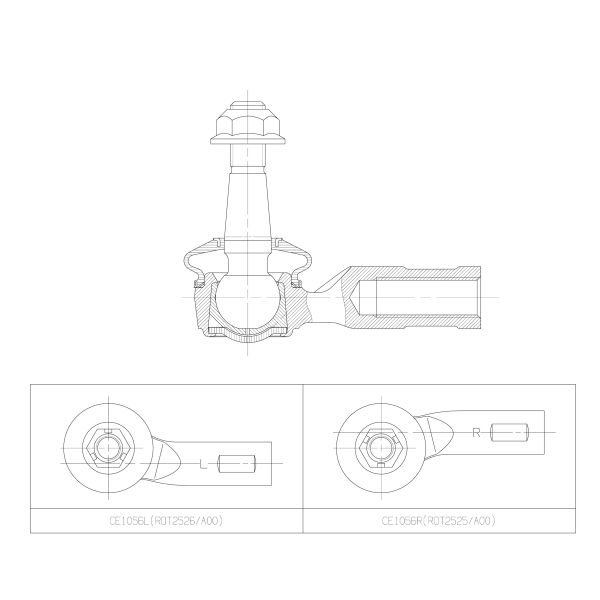 Наконечник кермової тяги CTR CE1056L - zapix