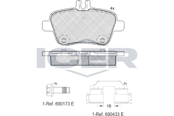 Гальмівні колодки дискові ICER 182039067 - zapix