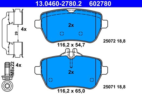 Гальмівні колодки дискові ATE 13046027802 - zapix
